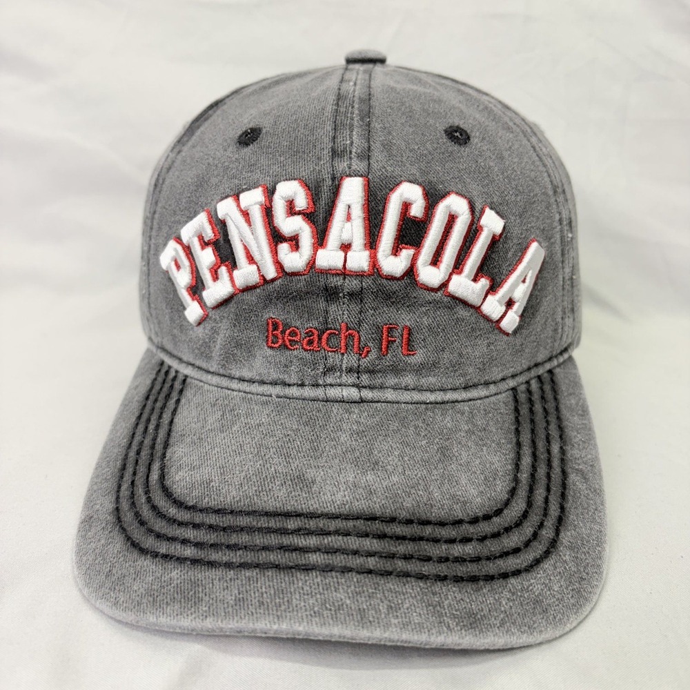 Alvin's Island Hat Pensacola Beach FL Unisex OSFM Gray Souvenir Cap